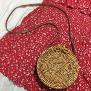 Woven cross body bag